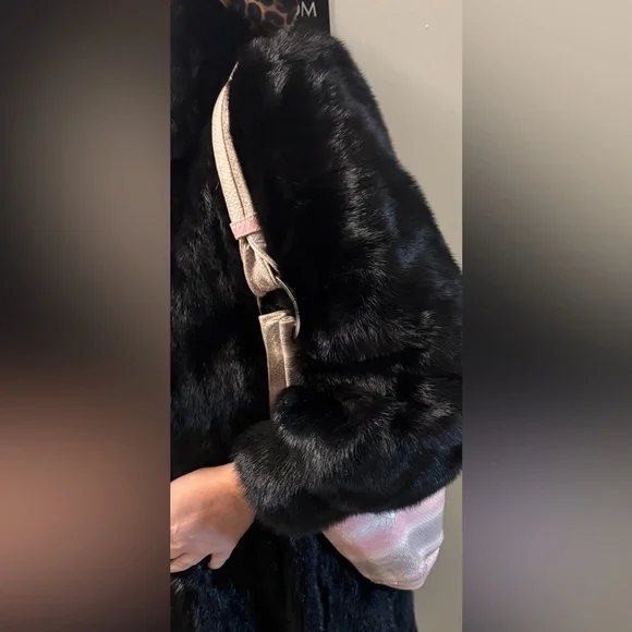 Large Real Leather Elegant Pink and Cream Womens Bag /Tote Genuine Leather Italy - Picture 9 of 9